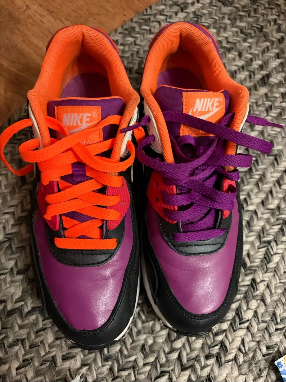 Nike Kids' Air Max Sneakers in Purple, Black, Orange & White